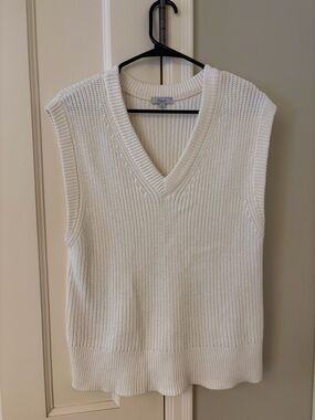 Rails Cream V-Neck Knit Sweater Vest